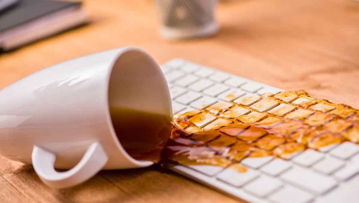Como limpar manchas de café do teclado em 5 minutos com um truque simples